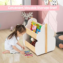 Tree-Shaped Kids Book and Toy Storage on Wheels – White product view 7