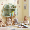 Tree-Shaped Kids Bookcase with Eight Compartments – Green product view 2