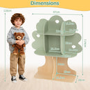 Tree-Shaped Kids Bookcase with Eight Compartments – Green product view 5