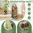 Tree-Shaped Rotating Kids Bookshelf – Central and side storage layout