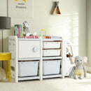 Truck-Shaped Kids Storage Cabinet with Four Removable Bins – Grey product view 1