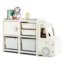Truck-Shaped Kids Storage Cabinet with Four Removable Bins – Grey product view 2