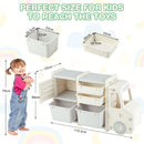 Truck-Shaped Kids Storage Cabinet with Four Removable Bins – Grey product view 4