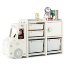 Truck-Shaped Kids Storage Cabinet with Four Removable Bins – Grey product view 8