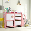 Truck-Shaped Kids Storage Cabinet with Four Removable Bins – Pink product view 1