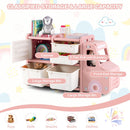 Truck-Shaped Kids Storage Cabinet with Four Removable Bins – Pink product view 5