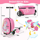 Pink Unicorn folding scooter suitcase: dimensions and weight limits