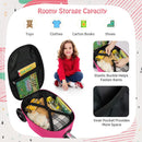 Pink & White Strawberry folding scooter suitcase: interior storage; packing contents not included