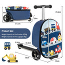 Colourful Vehicles folding scooter suitcase: dimensions and weight limits