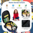 Colourful Vehicles folding scooter suitcase: interior storage; packing contents not included