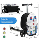 White Robot folding scooter suitcase: dimensions and weight limits