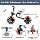 Navy TS10070 4-in-1 kids bike — removable pedals, stabilisers and adjustment details