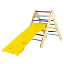Multicolour wooden triangle ladder with yellow climbing ramp