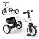 Convertible Kids Tricycle with Removable Pedals - White product view