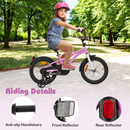 Purple 16-inch bike grips and reflectors