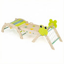 Light Green frog-themed wooden triangle, arch and ramp set