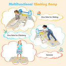 Reversible ramp for climbing, sliding and seesaw play