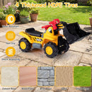 Yellow and black construction ride-on with four HDPE wheels