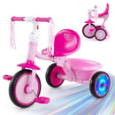 Folding Toddler Tricycle with Light-Up Rear Wheels - Pink product view