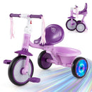Folding Toddler Tricycle with Light-Up Rear Wheels - Purple product view