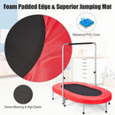 Red trampoline PVC edge cover and jumping mat detail