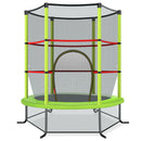 Green kids mini trampoline with enclosure net