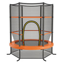 Orange kids mini trampoline with enclosure net