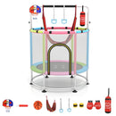 Pink 140 cm activity trampoline with included accessories