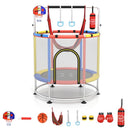 Red 140 cm activity trampoline with included accessories