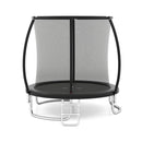 8 ft Black enclosed trampoline with ladder