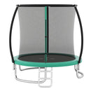 8 ft Green enclosed trampoline with ladder