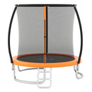 8 ft Orange enclosed trampoline with ladder