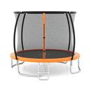 10 ft Orange enclosed trampoline with ladder