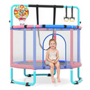 153 cm Navy activity trampoline with swing in use