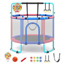 140 cm Navy activity trampoline with swing, rings, hoop and ball accessories