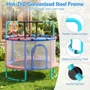 140 cm Navy trampoline with curved steel frame and suction cup feet
