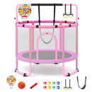 140 cm Purple activity trampoline with included play accessories