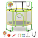 140 cm Green activity trampoline with included play accessories