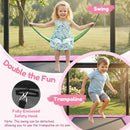 Detachable swing connection and separate swing and trampoline activity examples