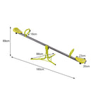 Two-Seat Rotating Kids Seesaw – overall seat and handle dimensions