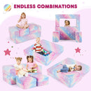 Two-Seater Kids Play Couch with Glow Patterns – rainbow couch in different layouts