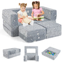 Two-Seater Kids Play Couch with Glow Patterns – grey star couch arrangements