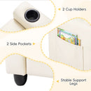 Two-Seater Kids Push-Back Recliner with Cup Holders – Beige product view 9