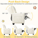 Two-Seater Kids Push-Back Recliner with Cup Holders – Beige product view 11