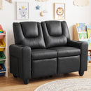 Two-Seater Kids Push-Back Recliner with Cup Holders – Black product view 1