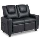 Two-Seater Kids Push-Back Recliner with Cup Holders – Black product view 3
