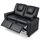 Two-Seater Kids Push-Back Recliner with Cup Holders – Black product view 4