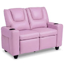 Two-Seater Kids Push-Back Recliner with Cup Holders – Pink product view 3