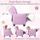 Two-Seater Kids Push-Back Recliner with Cup Holders – Pink product view 11