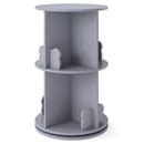 Two-Tier Rotating Kids Bookcase with Bear Bookends – Grey product view 3